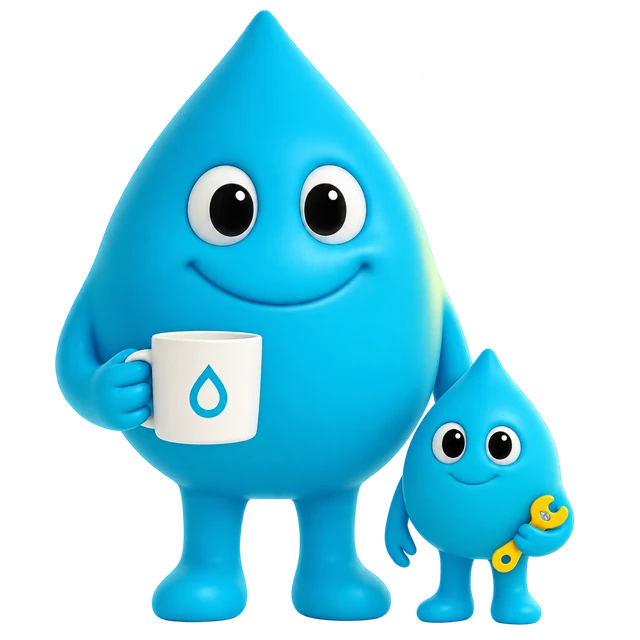 Corva’s friendly water-drop mascots